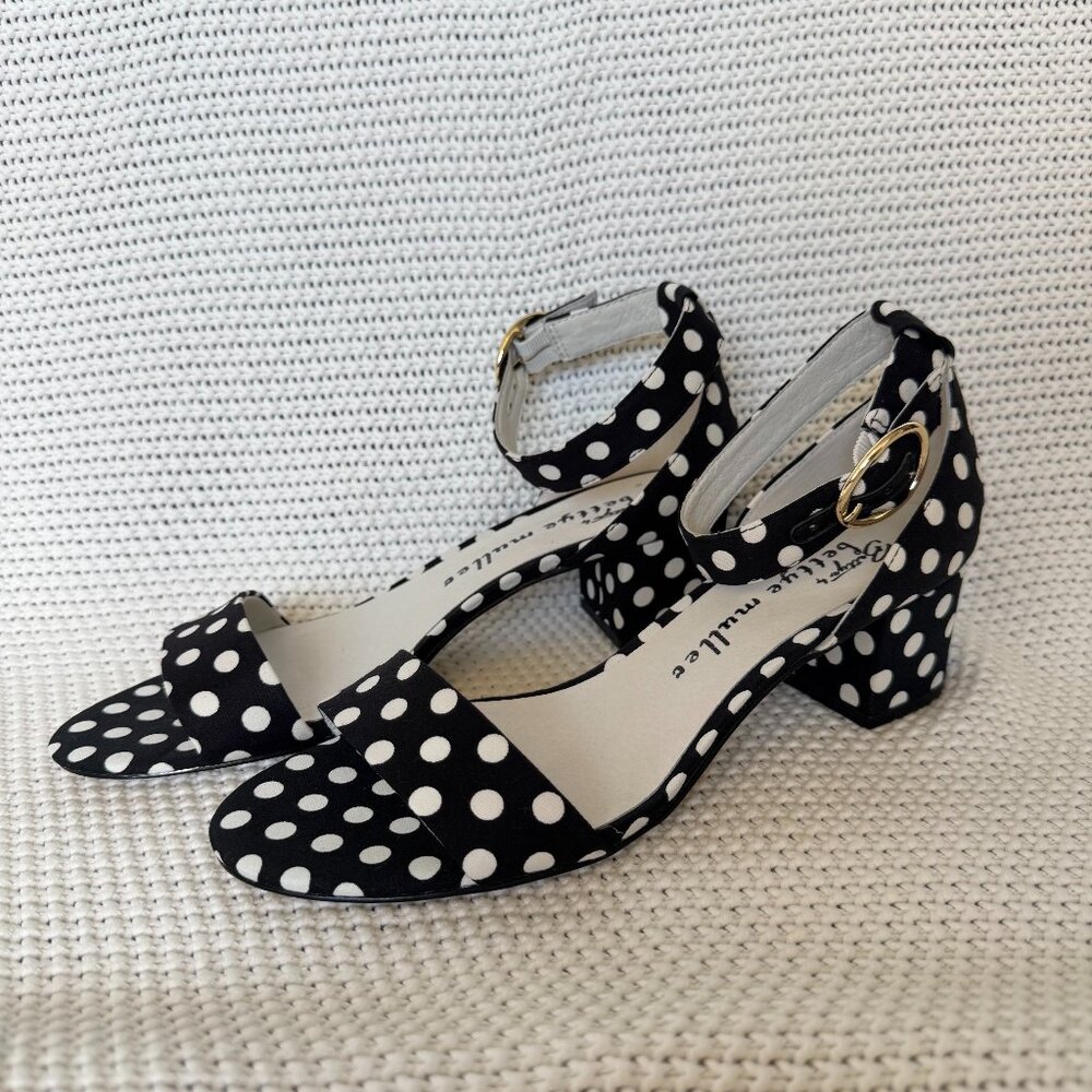 Bettye Muller Polka Dot Block Heel Sandals NWOT